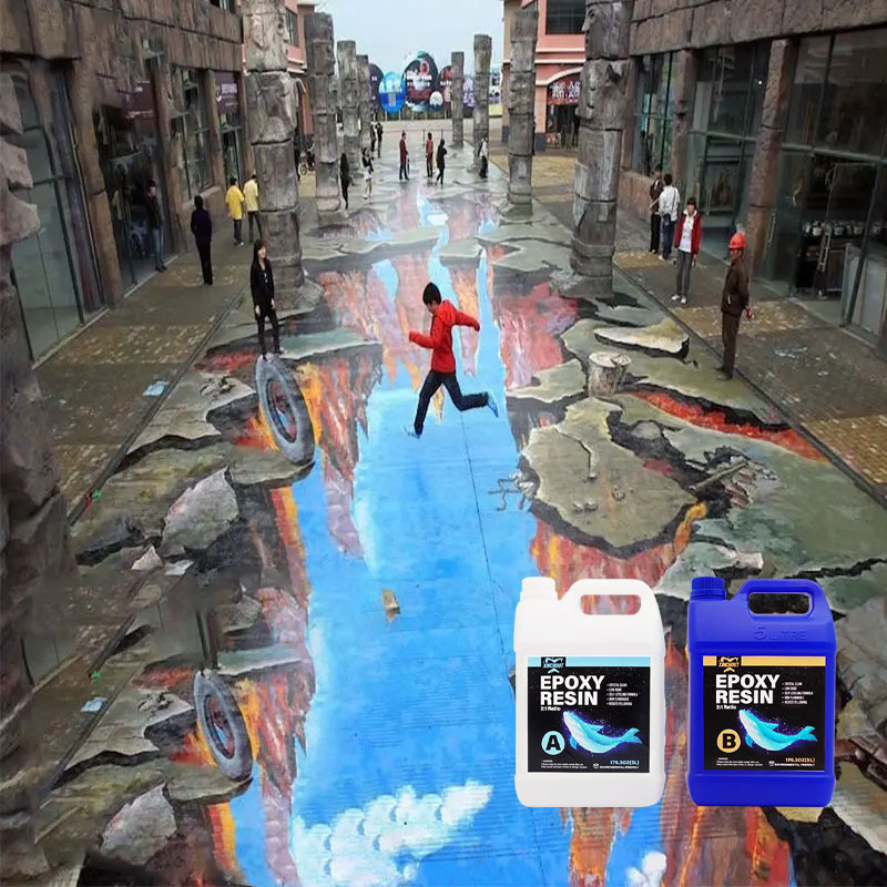 3D Floor Sticker and Floor Epoxy Paints Liquid Glass Epoxy Resin and Hardener Floor Epoxy Paints