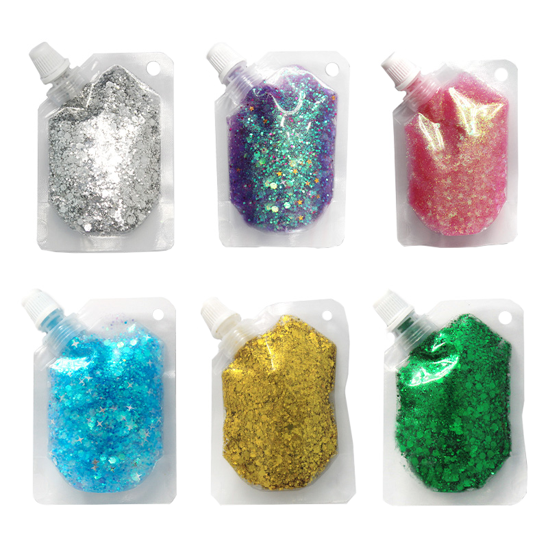 Multiple Colour Glitter Gel Sequins Glitter Paint for Face Body Eye Lip Hair Sparkling Holographic Gel Glitter Makeup