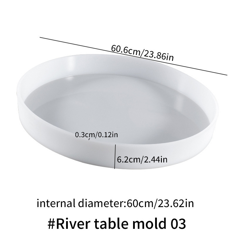 Epoxy Resin Table Mold Round Resin Table Mold Silicone Decorative River Table Mold DIY Art Home Decor