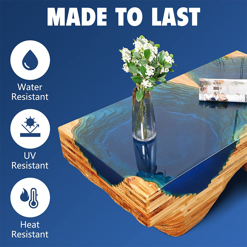 2:1 Deep Pour Resin 2 to 4 Inch Depth Clear Epoxy Resin Kit with Mixer Bubble Free for Table Top River Table, Wood Filler