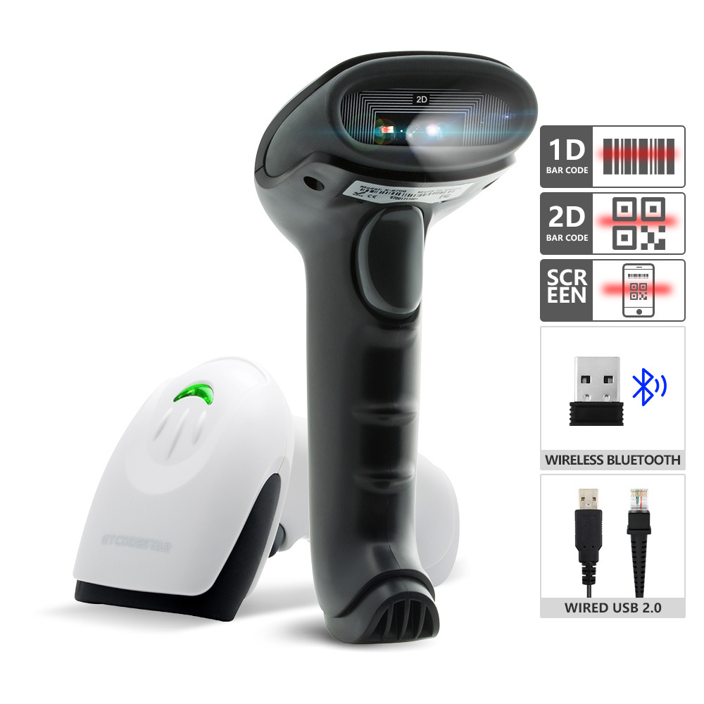 Xincode 2D Price Scanner Bluetooth Barcode Scanner Handheld Barcode Reader 2.4G qr code scan Wireless scanning gun for inventory