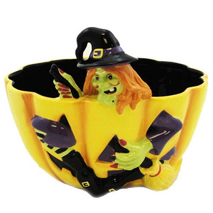 Hot Sale Personalized Handmade ceramic WITCH CANDY BOWL