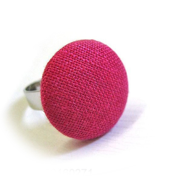 Custom Pink Fabric Covered Button Metal Shank Button