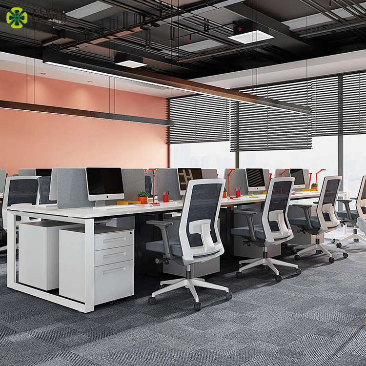 Foshan furniture manufacturer 2 4 6 8 seater sectional cluster workstation desk for office