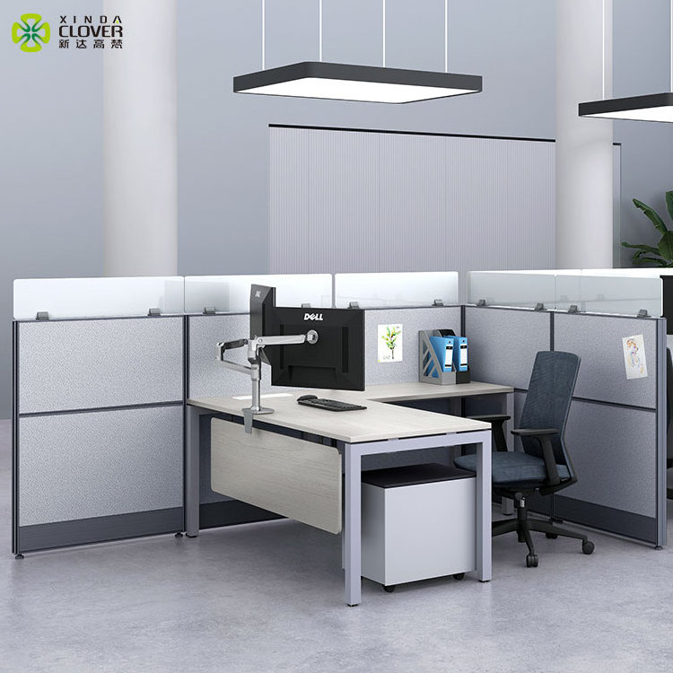 Private space new modern design standard size curved modular aluminum partitions workstation office cubicle furniture with glass