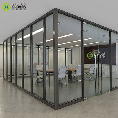 Aluminium modular fabric space system partition wall clear glass office furniture partition