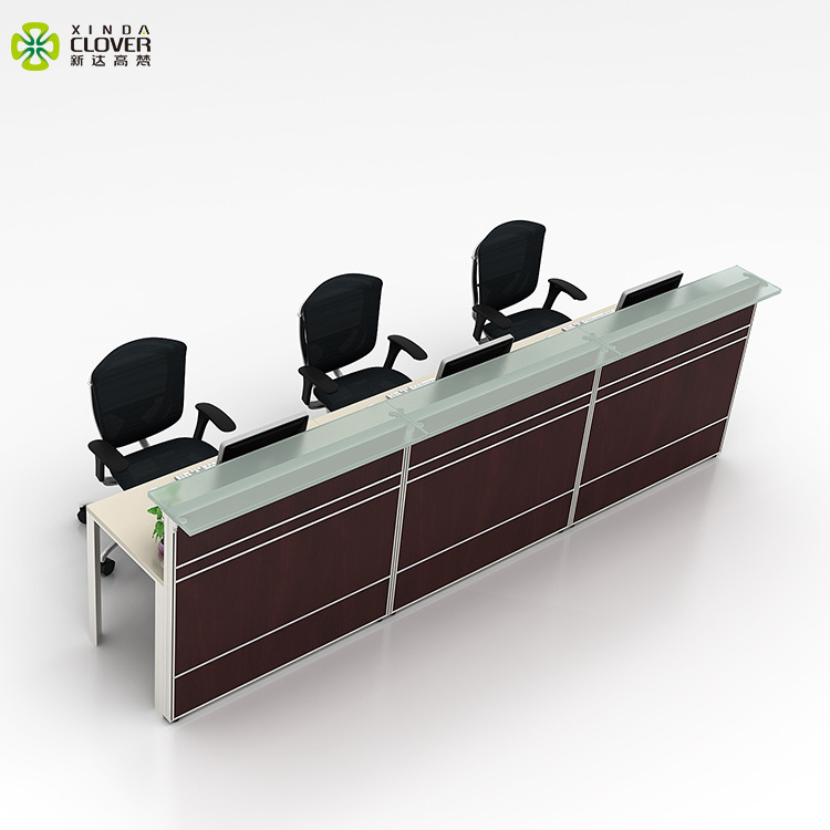 Used Curved Partition Panel Modern Office Counter Reception Table Design