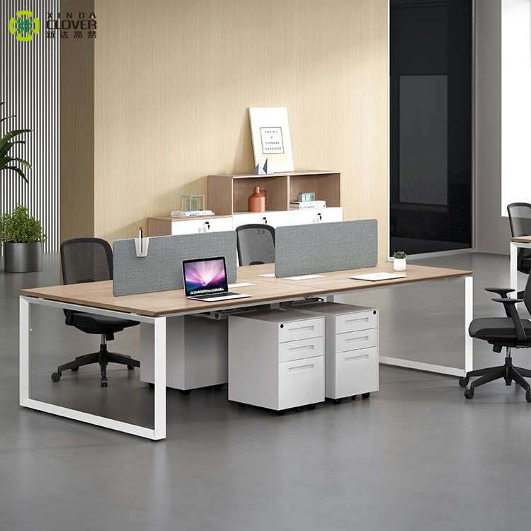 Foshan furniture manufacturer 2 4 6 8 seater sectional cluster workstation desk for office