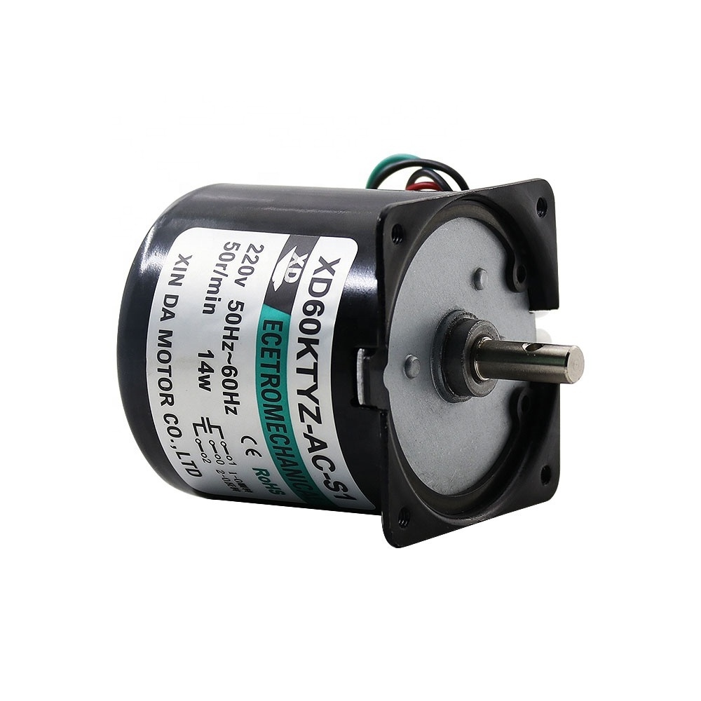 14W AC synchronous motor 220v gear reduction motor miniature slow  pony low speed quiet small motor rotary light barbecue