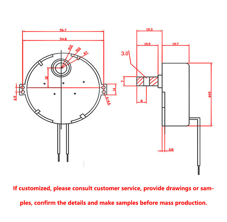 49KTYZ for small home appliances 4W 220V 2.5/5/10/20/30rpm Non directional rotation mini AC motors