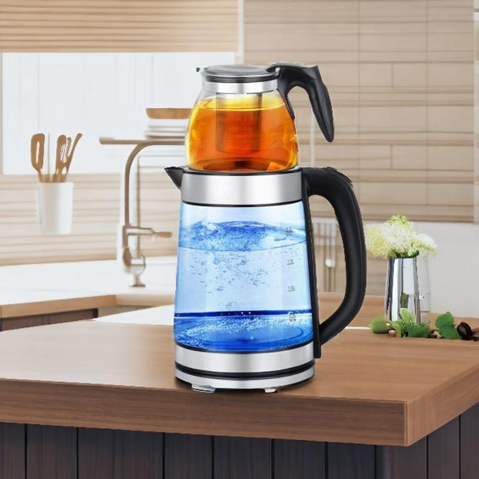 Wholesale Electric Kettle Water Boiler Glass Electric Kettles With Set Of Teapot Coffee Home Appliances