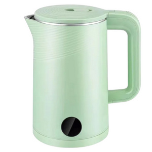 New Green Color Double Wall Electric Kettle Large Capacity And Caliber Water Kettle Quick Electric Kettle