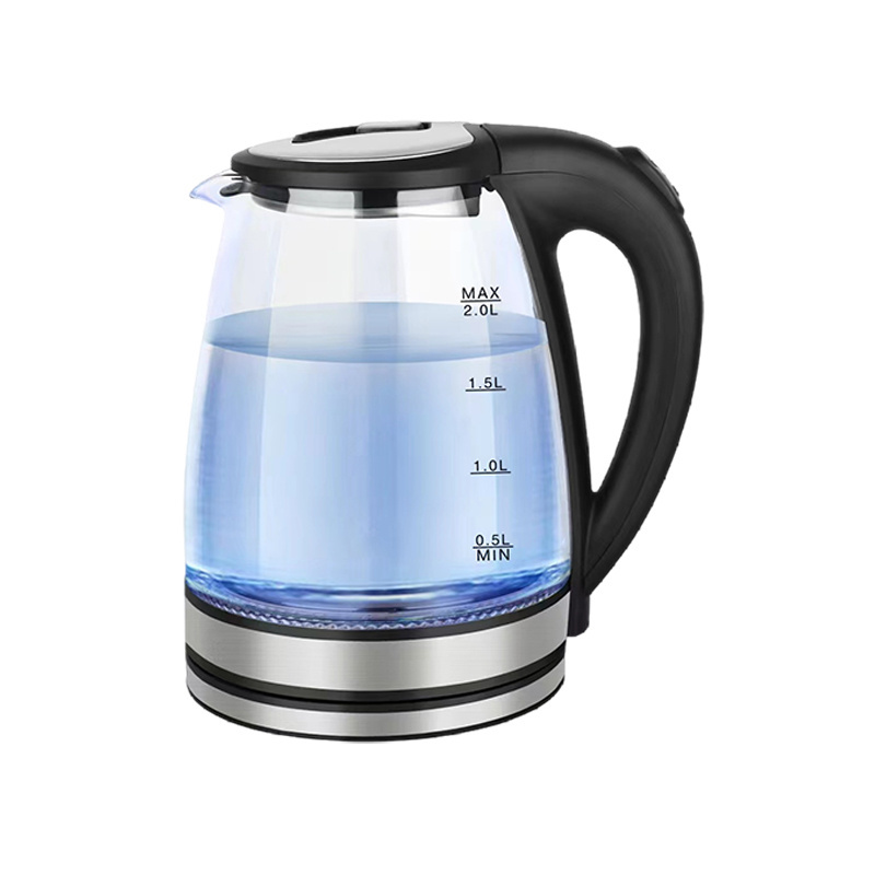 Home Kitchen Appliance Glass Electric Kettle Samovar Electric Tea Kettle With Blue LED Light Indicator