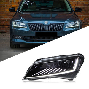 2024 Xinda supplApplicable 16-18 Skoda headlight assembly modified high-end eyelash LED Daytime running lamp turn signal