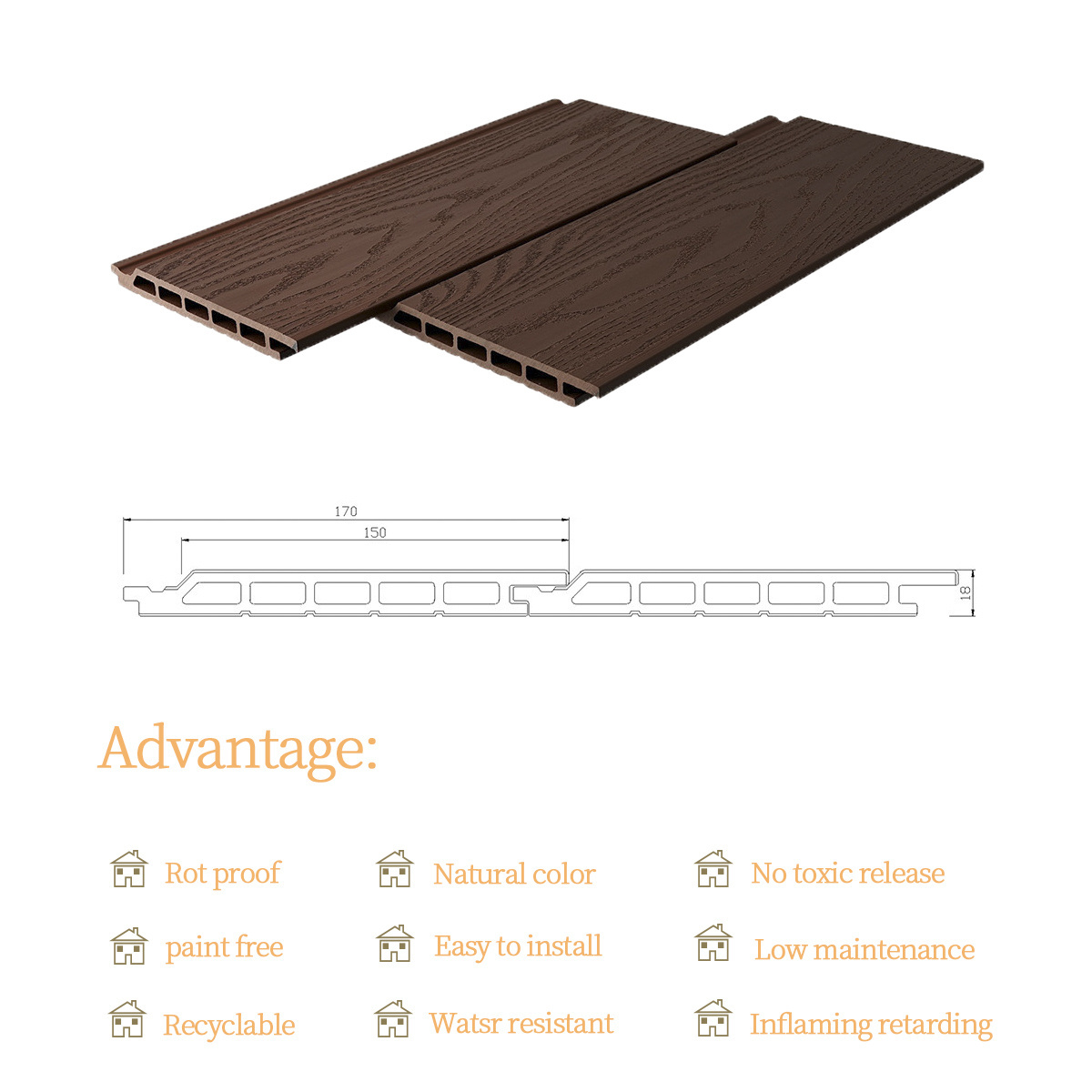 XINDAI WPC Outdoor wpc wall panel external timber cladding siding  Exterior  Wpc Wall Panels