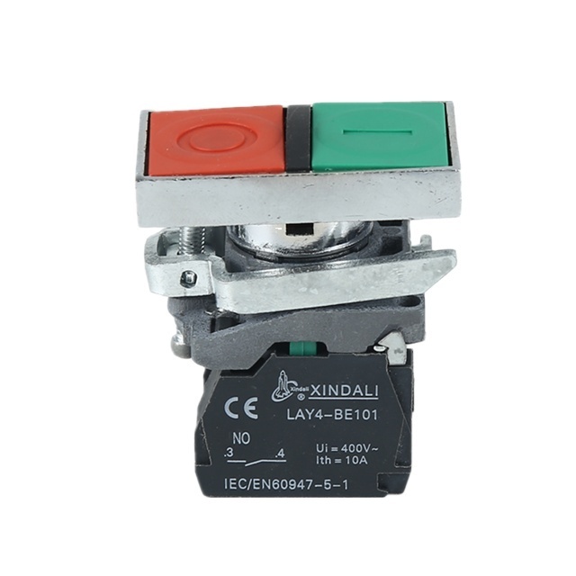 LAY4-BL8325 pushbutton machine on off switches twin push button rectangle xindali buttons