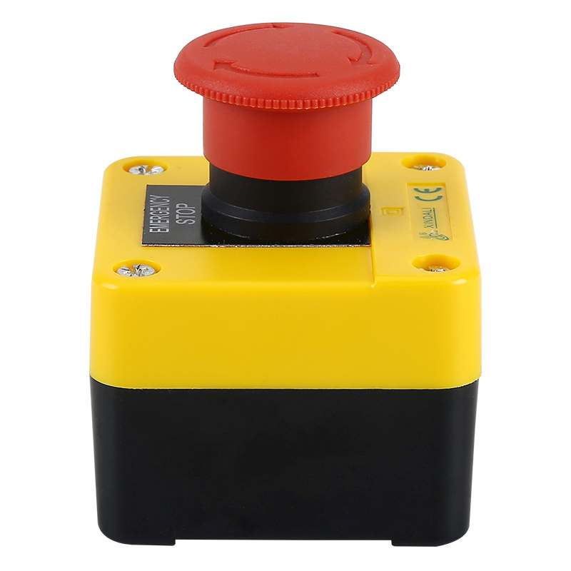 Waterproof e-stop switch 1NC push Button Switch Box Emergency Stop Push Button Mushroom Switch with closed contact XDL55-J174H29