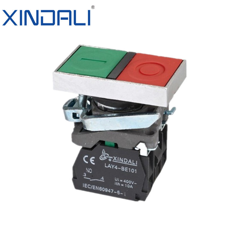 LAY4-BL8325 pushbutton machine on off switches twin push button rectangle xindali buttons