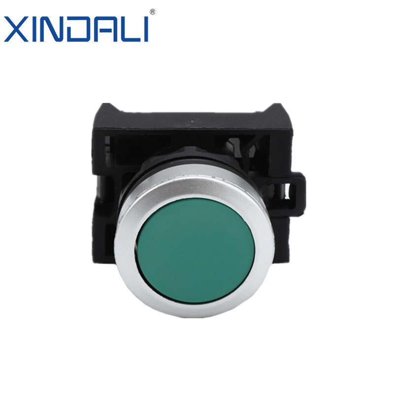 XDL22-CA31 Cabinet Panel Flush Momentary Push Button Switches 220v Ip65 Switch Knob Green Pushbutton Switch PC Plastic 10a