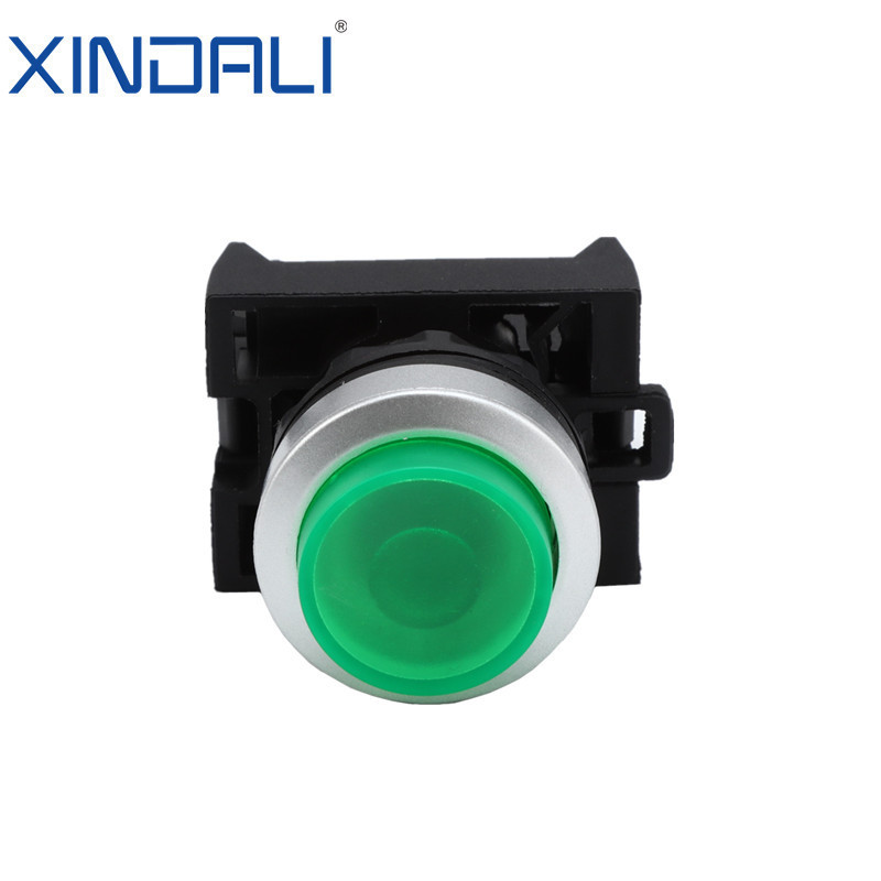 XDL22-CWL3361 Equipment 22mm Panel Mount LED Green Momentary Electric Push Button Switch