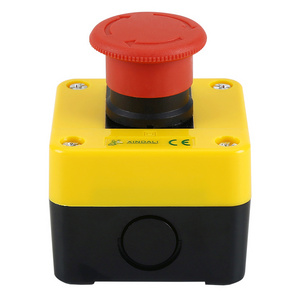 Waterproof e-stop switch 1NC push Button Switch Box Emergency Stop Push Button Mushroom Switch with closed contact XDL55-J174H29