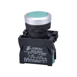 XDL22-CA31 Cabinet Panel Flush Momentary Push Button Switches 220v Ip65 Switch Knob Green Pushbutton Switch PC Plastic 10a