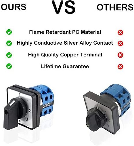 LW126-160 electrical changeover switch rotary push button cam changeover switches