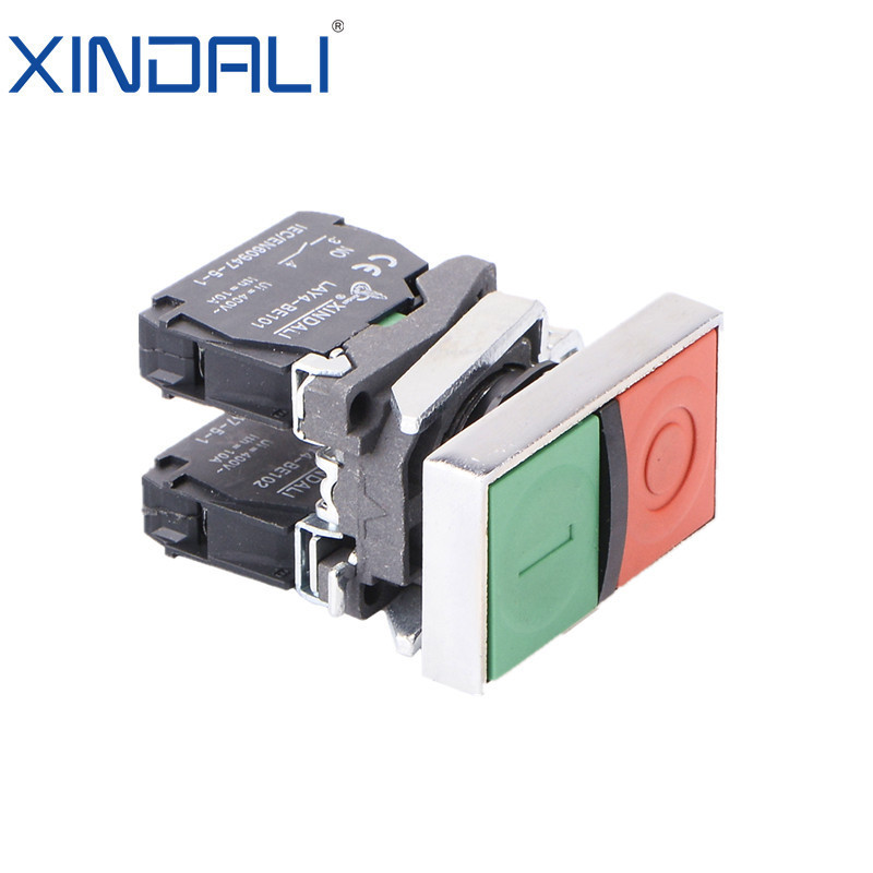 LAY4-BL8325 pushbutton machine on off switches twin push button rectangle xindali buttons