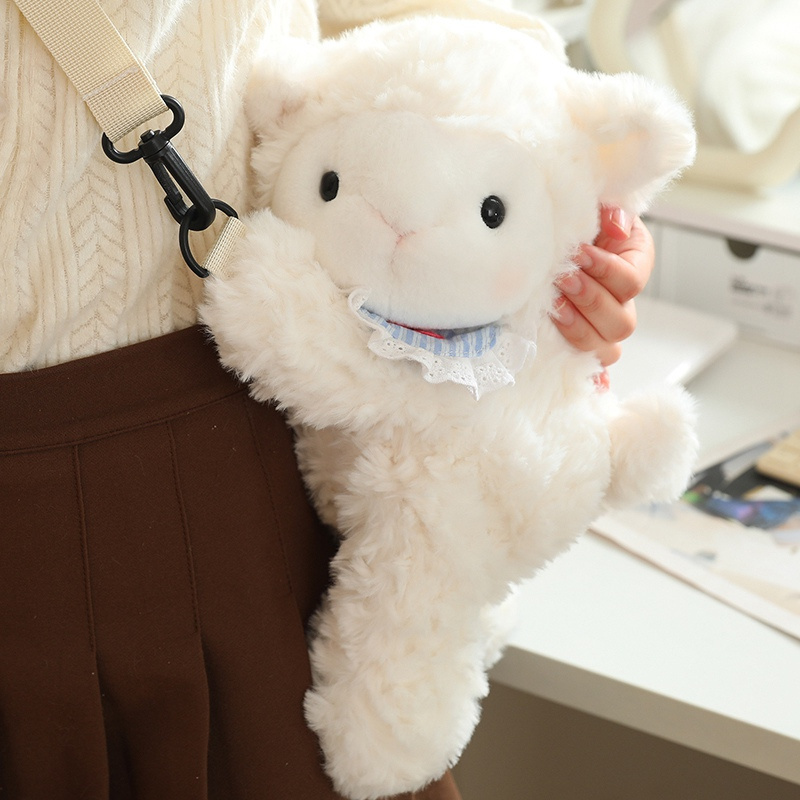 Plush animal shaped backpack sheep elephant rabbit plush candy bag  custom animal baby backpack