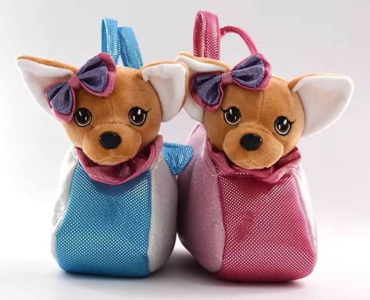 Fashion Plush Bag with Plush Stuffed Dog Toys Plush Girl Bag