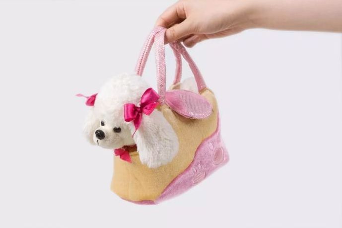 Fashion Plush Bag with Plush Stuffed Dog Toys Plush Girl Bag