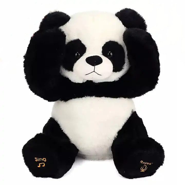 custom plush electronic toy panda bear stuffed animal electric doll singing talking holiday gift toys for children