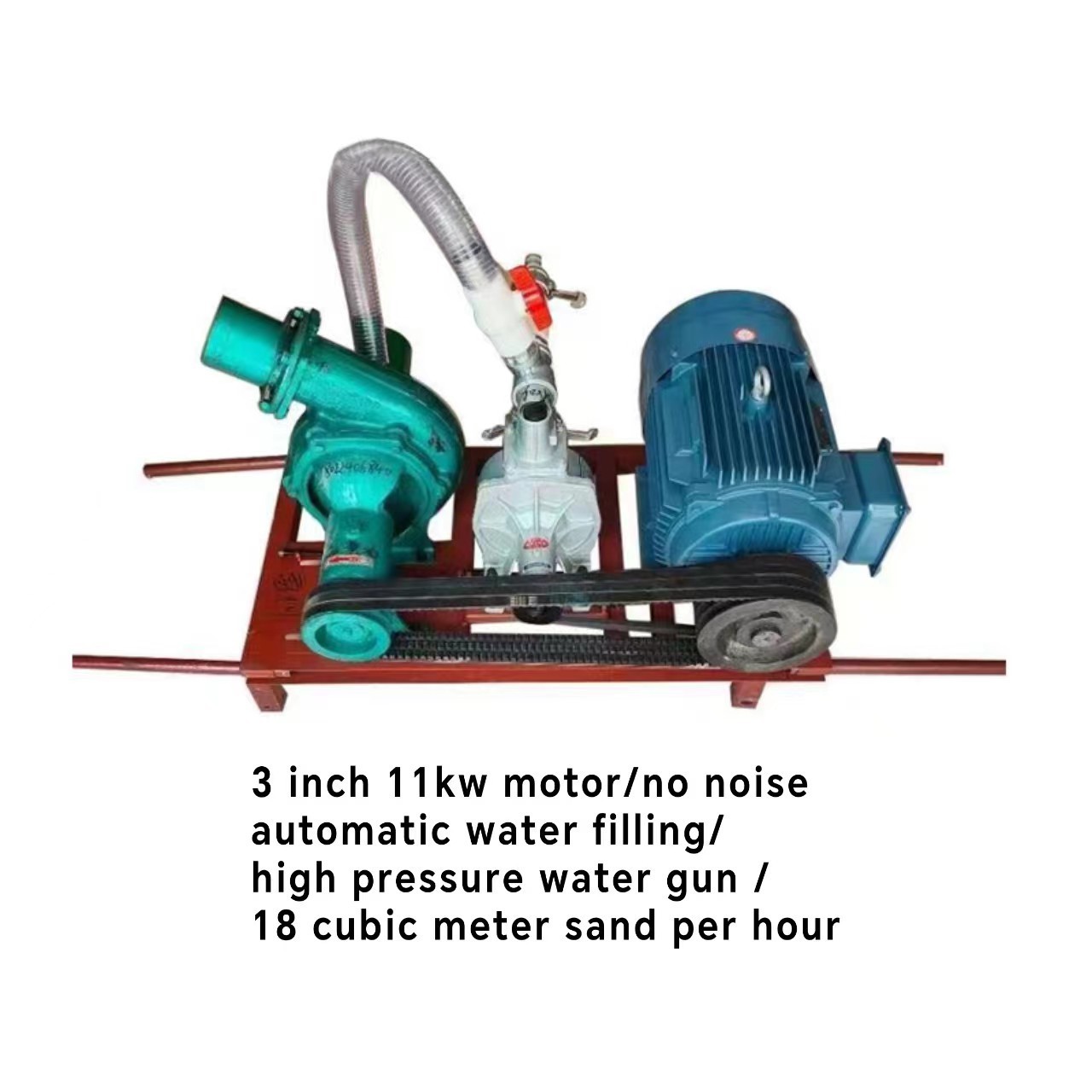 Small 3 inch11kw motor sand pumping machine automatic water draining sand suction pump river bottom pond dredging mud pump