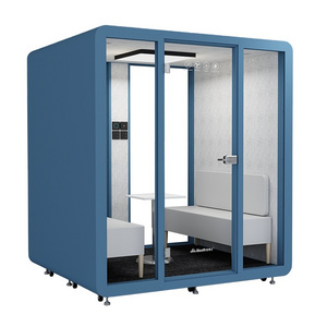 Soundproof indoor mobile work space office pod meeting work pods phone study cabin booth for sale