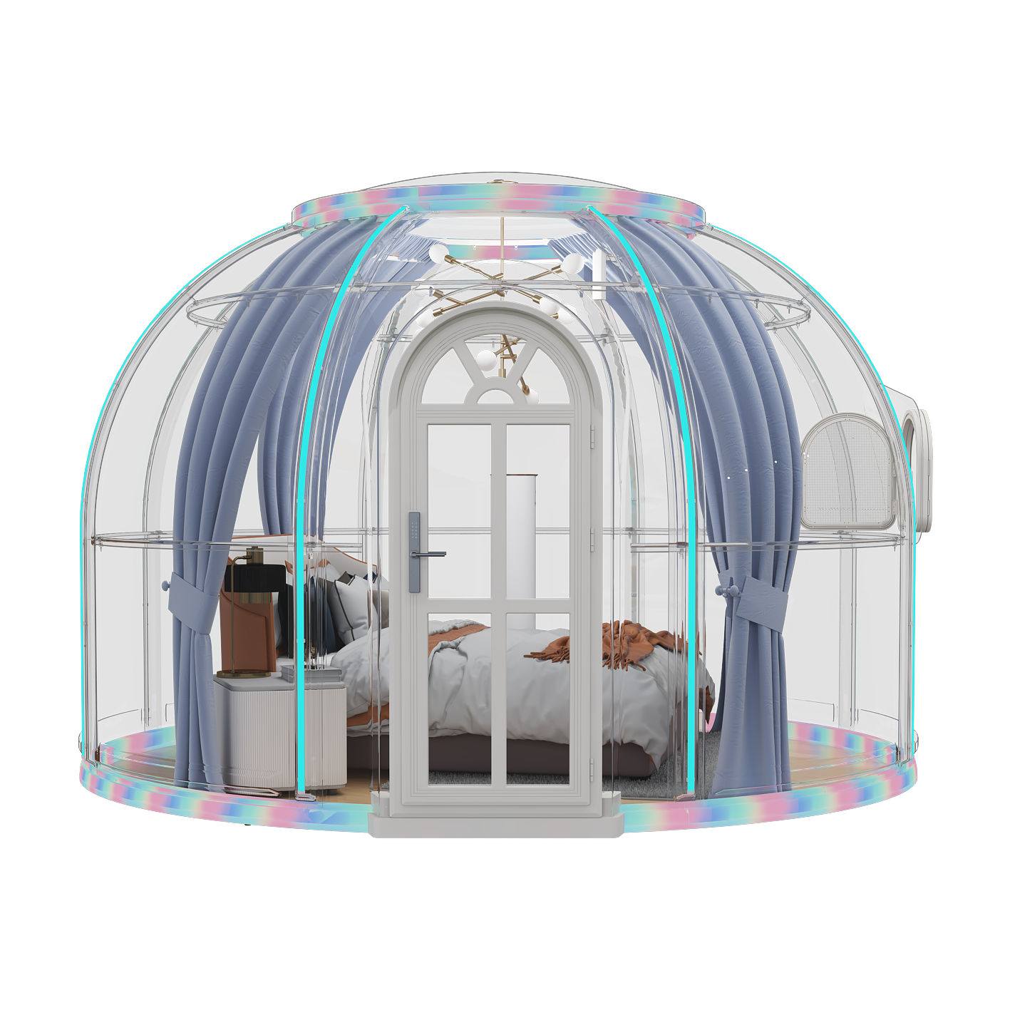 Custom size hotel bubble tent transparent prefab clear igloo dome house transparent PC glass room camping glamping garden igloo