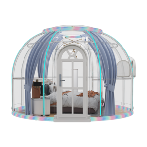 Custom size hotel bubble tent transparent prefab clear igloo dome house transparent PC glass room camping glamping garden igloo