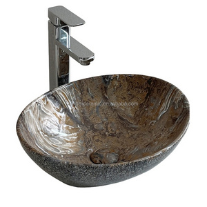 Lavabo Small Ceramic Granite Colored Bathroom Sink Washing Hands Oval Basin Bowl Ceramic