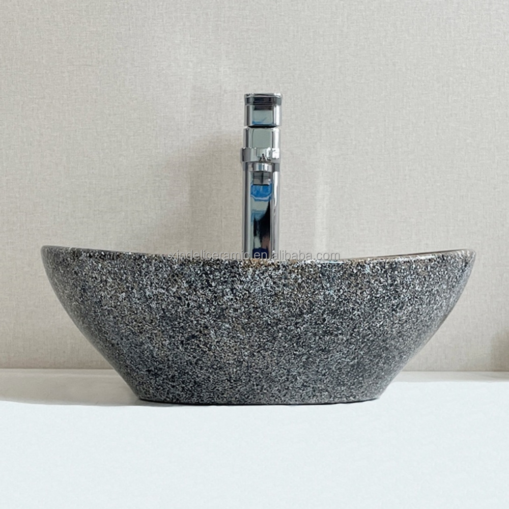 Lavabo Small Ceramic Granite Colored Bathroom Sink Washing Hands Oval Basin Bowl Ceramic