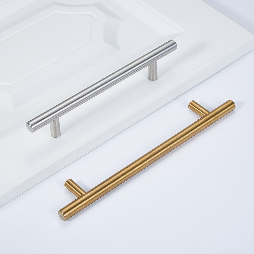 Hole Centers Stainless Steel Cabinet Pulls T Bar Modern Euro Style Dresser Brushed Kitchen Cupboard Pull Handles