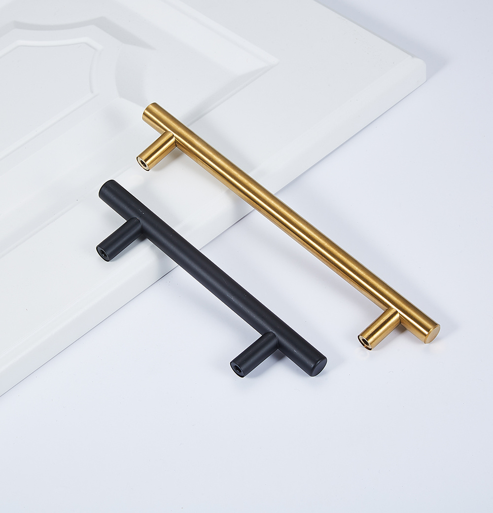 Wholesale Textured Modern Kitchen Cabinet Handles Drawer Pulls T Bar Stainless Steel Furniture Handles