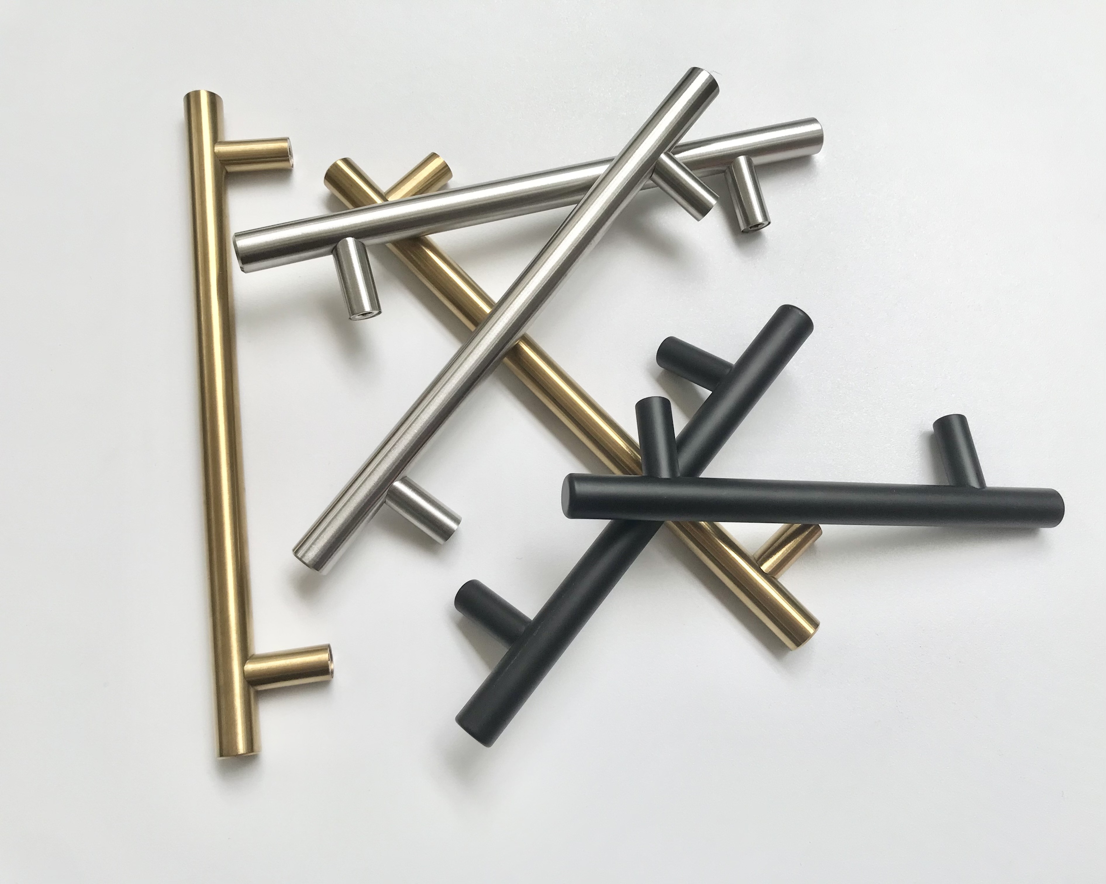 Wholesale Textured Modern Kitchen Cabinet Handles Drawer Pulls T Bar Stainless Steel Furniture Handles