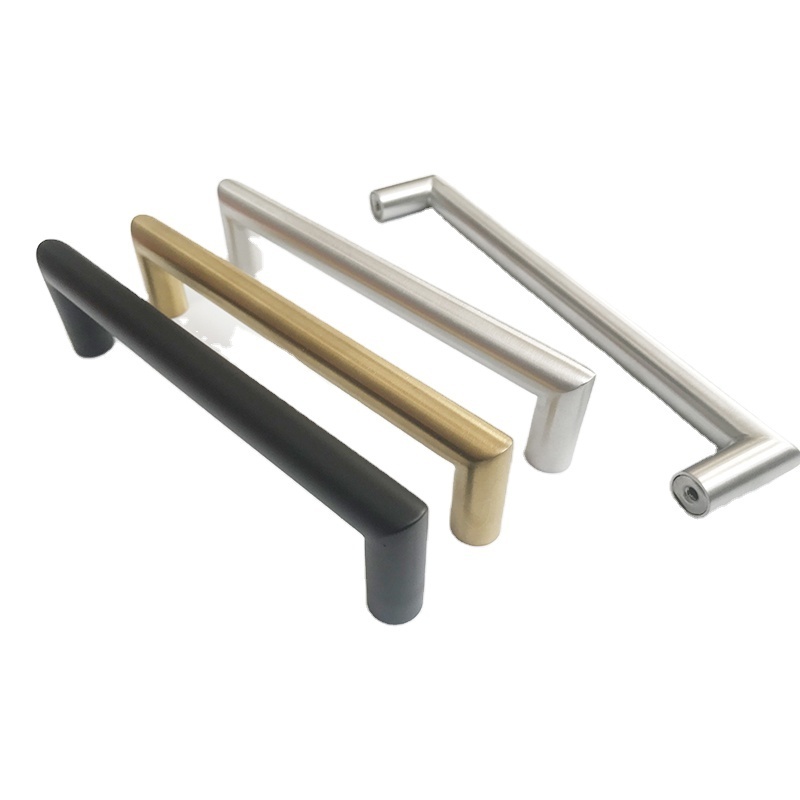 Modern Brushed Gold Black Kitchen Cabinet Door Hardware 304 Stainless Steel Pull Handles for Cupboard