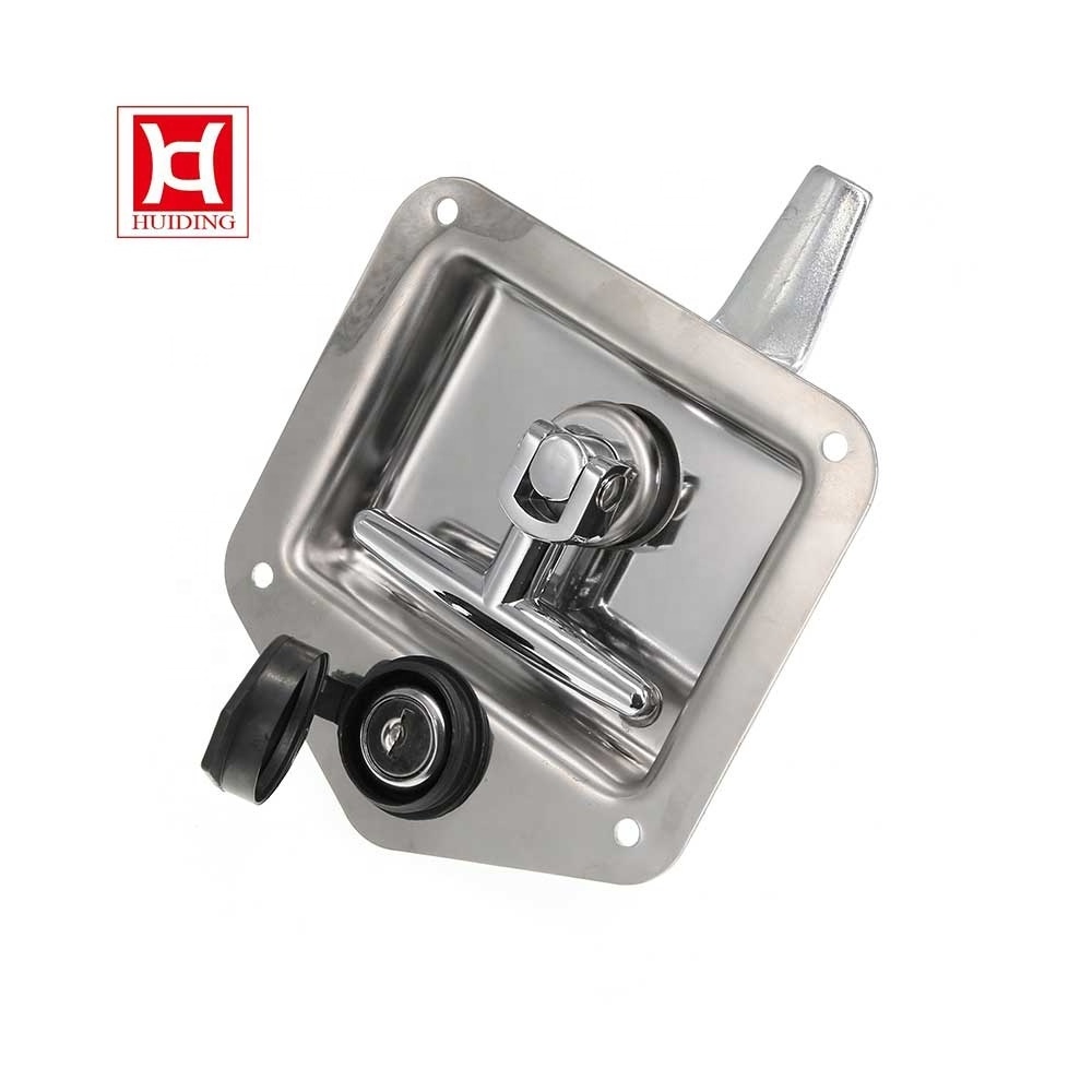 Huiding Custom Flush Mount Locking Latch Trailer Tool Box Paddle Handle Latch With Padlock Eye