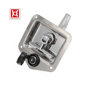 Huiding Custom Flush Mount Locking Latch Trailer Tool Box Paddle Handle Latch With Padlock Eye