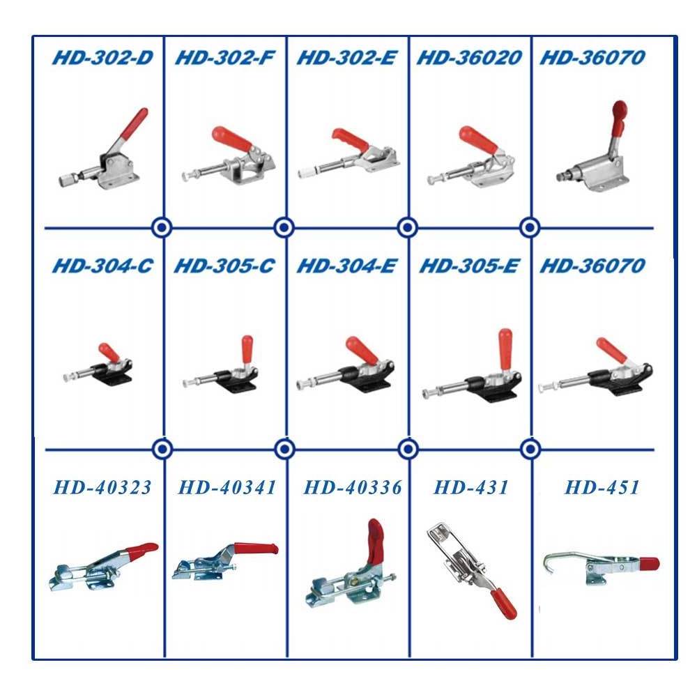 Huiding 40380 Galvanized Steel Adjustable Heavy Duty Quick Release Toggle Latch Type Toggle Clamp For Large Machinery