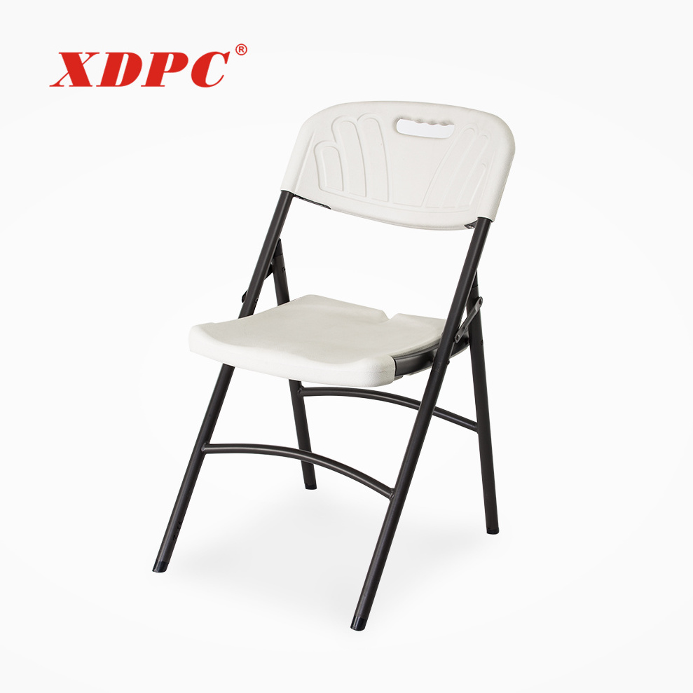 China wholesale wedding party event plastic folding chair with metal leg