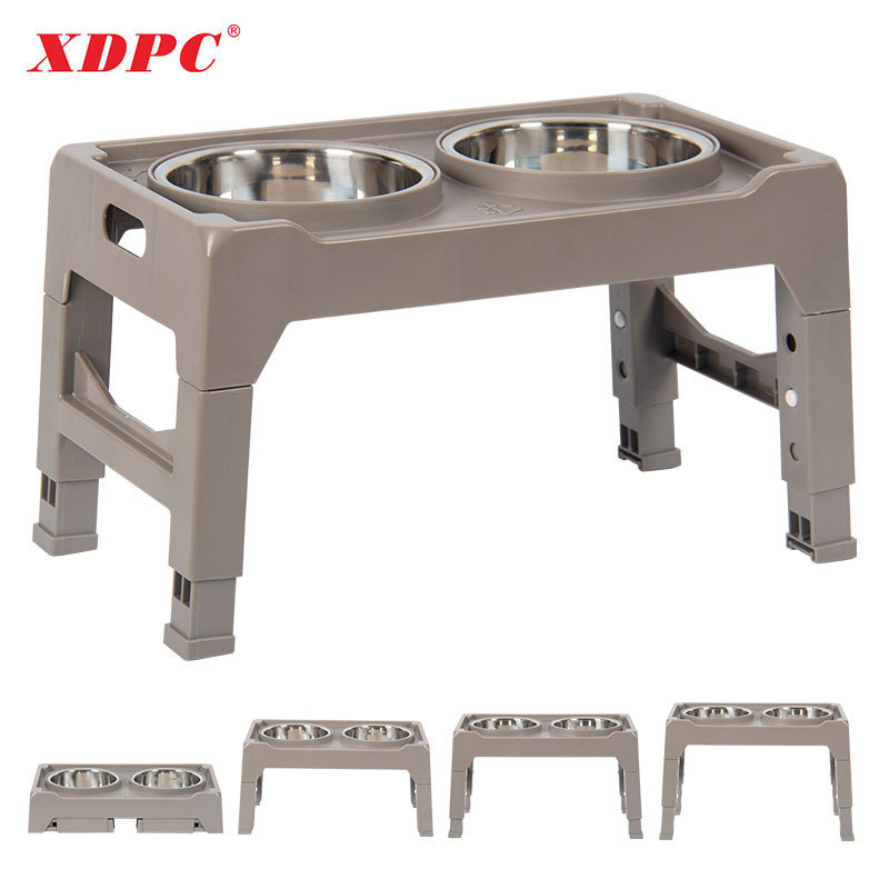 XDPC elevated dog bowl stand for large dog food water bowls Stand Adjustable 4 Heights