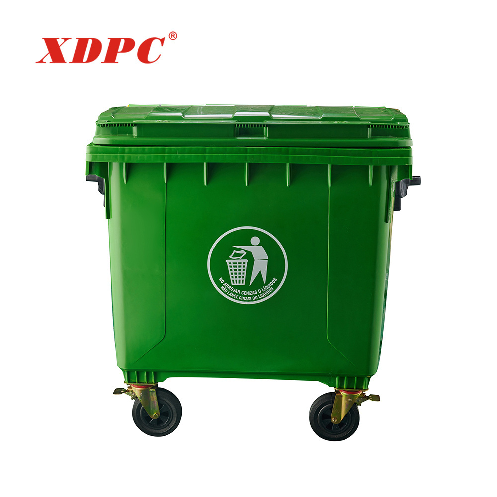 1100 liter plastic garbage bin waste container trolley with wheels