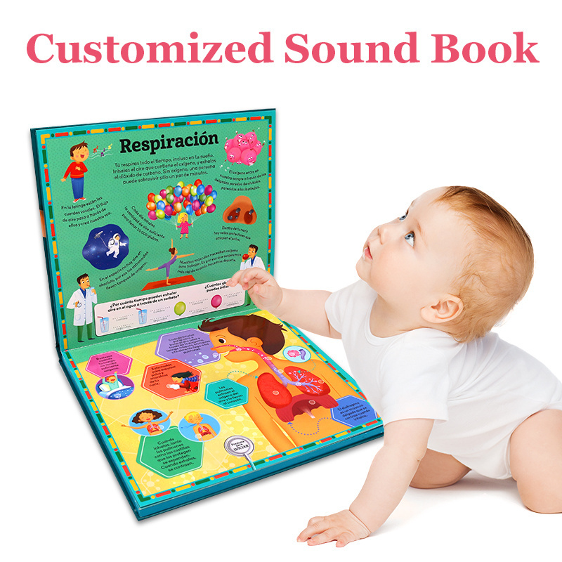 Factory Newest Language Customize Cartoon Funny Stories Sound Book For Early Infant Education