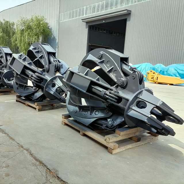 Factory sell excavator scrap grab bucket orange peel grapple for Hydraulic Excavator Waste handling operation